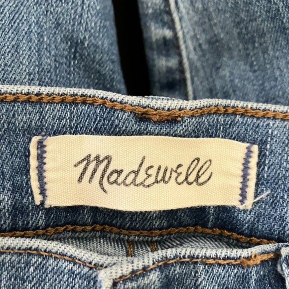 Madewell Womens Jeans 9” High Rise Skinny Distressed Raw Hem Size 26 Medium Wash - Picture 8 of 9